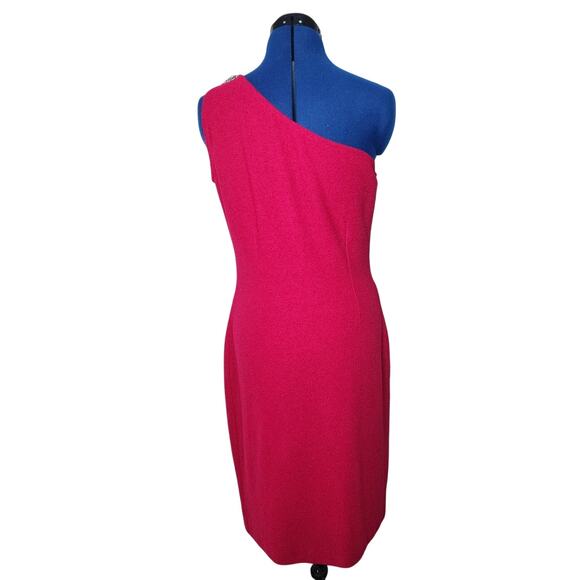St. John Evening Single Shoulder Dress, Berry, Size 8, NWT - Picture 2 of 9